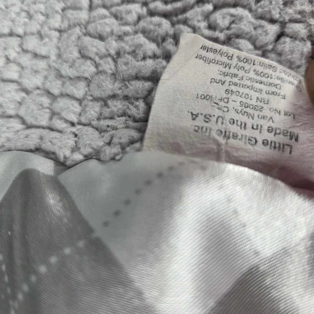 Little Giraffe Chenille Baby Lovey Blanket Grey White Plaid Satin Trim Luxe